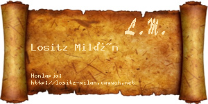 Lositz Milán névjegykártya